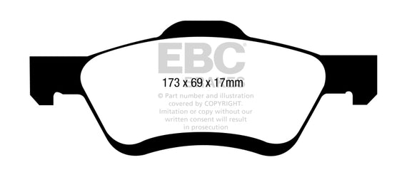 EBC 10-12 Ford Escape 2.5 Hybrid Extra Duty Front Brake Pads ED91709/2