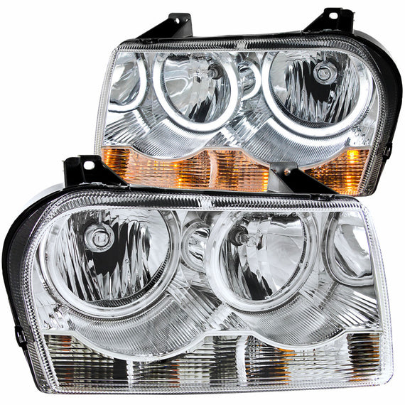 ANZO CRYSTAL HEADLIGHTS CHROME w/ HALO (SMD LED) FOR 05-10 CHRYSLER 300 121137