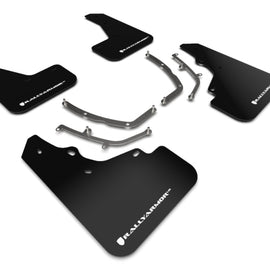 Rally Armor Mud Flaps For 2019-2020 Mazda 3 Hatchback w White Logo MF61-UR-BLK/WH