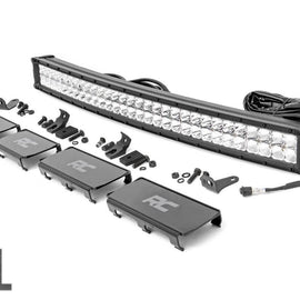 Rough Country 30-inch Curved Cree LED Light Bar - (Dual Row | Chrome Series w/ Cool White DRL)