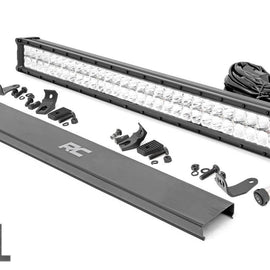 Rough Country 30-inch Cree LED Light Bar - (Dual Row | Chrome Series w/ Cool White DRL)