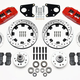 Wilwood Dynapro 6 Front Hub Kit 12.19in Drilled Red 62-72 CDP B & E Body-Drum 140-10740-DR