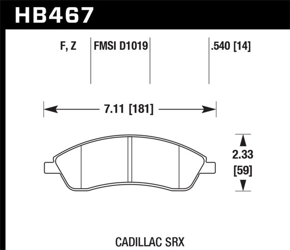 Hawk HPS Street Brake Pads HB467F.540