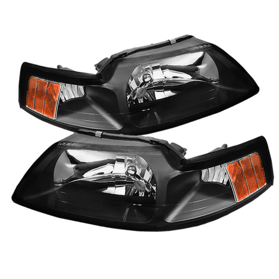 xTune Ford Mustang 99-04 OEM Amber Headlights Black HD-JH-FM99-AM-BK 5064349