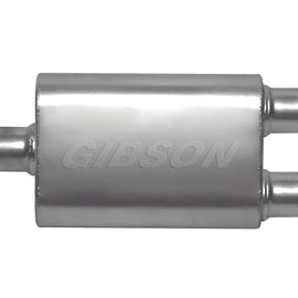 Gibson CFT Superflow Center/Dual Oval Muffler - 4x9x13in/2.25in Inlet/2.25in Outlet - Stainless 55184S