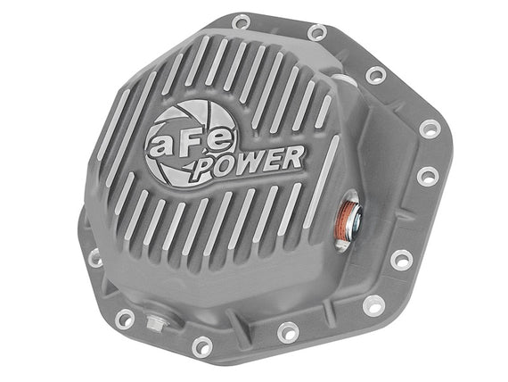 aFe Power Street Ser Rear Diff Cover Raw w/Mach Fin 2017 Ford Diesel Trucks V8-6.7L(td) Dana M275-14 46-70350