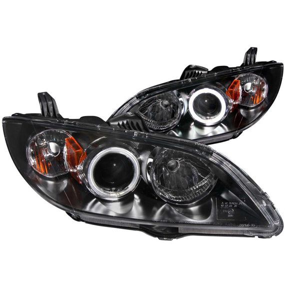 Anzo USA Projector Headlights Black with Halo CCFL for Mazda 3 4-Door 2004-2008 121228