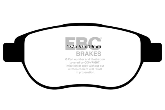 EBC 12+ Fiat 500 1.4 Turbo Abarth Ultimax2 Front Brake Pads UD1618