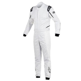 ALPINESTARS GP TECH SUIT SILVER/WHT SZ 58 LVL 5/FIA 3-LAYER CUFF-BOT