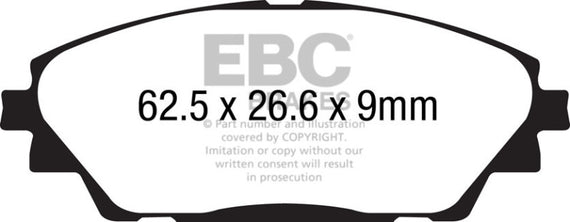 EBC Redstuff Front Brake Pads for 14+ Mazda 3 2.0 (Japan Build) DP32185C