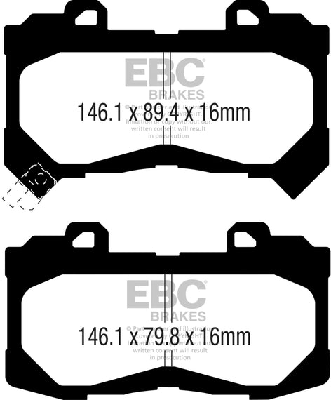 EBC Brakes DP43044R Yellowstuff Street And Track Brake Pads Fits Canyon Colorado DP43044R