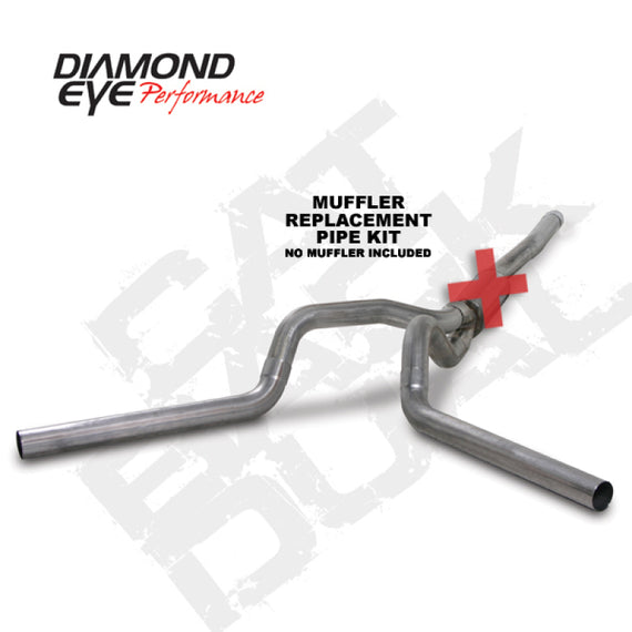 Diamond Eye KIT 4in Catback MFLR RPLCMENT PIPE DUAL SS: 2006-2007.5 CHEVY/GMC 6.6L 2500/3500 K4124S-RP