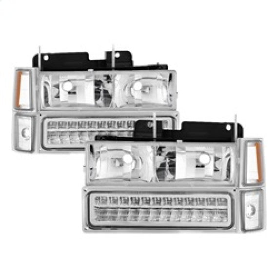 xTune 92-94 Blazer Full Size Corner/LED Bumper Headlights Chrome HD-JH-CCK88-LED-AM-C-SET 5069559