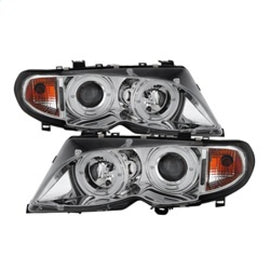Spyder Projector Headlights LED Halo - Chrome for 02-05 BMW E46 3-Series 4DR 5042408