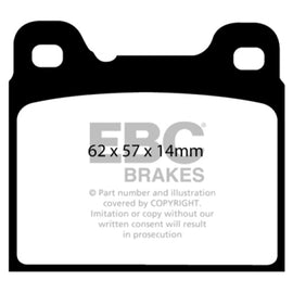 EBC 91-93 Volvo 740 2.3 (ABS) (Girling) Greenstuff Rear Brake Pads DP21043