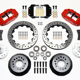 Wilwood Narrow Superlite 6R Front Hub Kit 12.88in Drill Red Magnum Force Drop Spindle 140-11548-DR