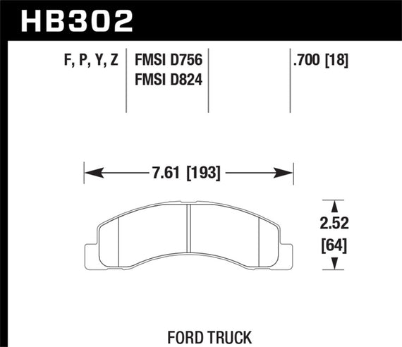 Hawk SuperDuty Disc Brake Pads - HB302P.700 HB302P.700