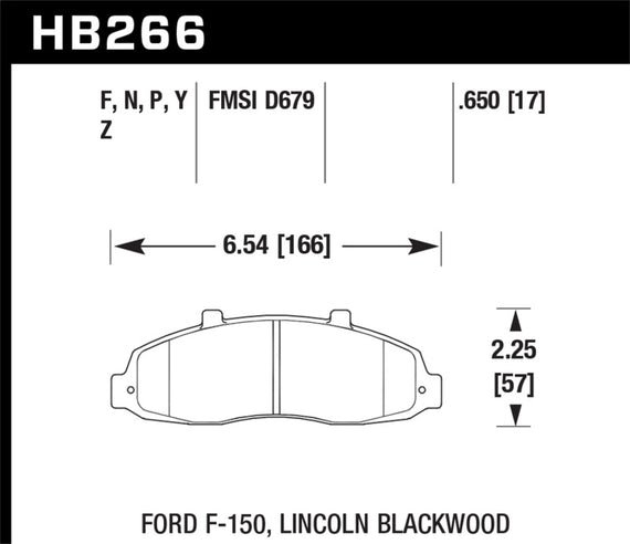 Hawk HB266Y.650 LTS High Performance Truck/SUV Brake Pads [Front Set] HB266Y.650