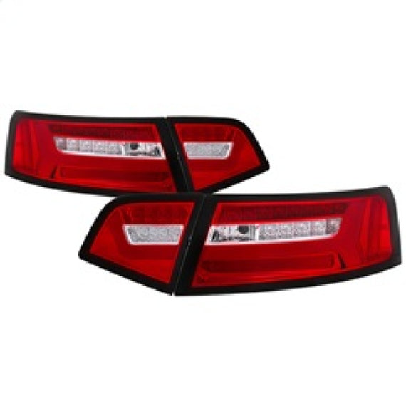 Spyder 09-11 Audi A6 LED Tail Lights - Red Clear (ALT-YD-AA609-LED-RC) 5085191