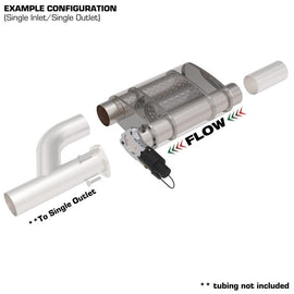 QTP 3in Weld-On 304SS Screamer Muffler w/Bolt-On QTEC Electric Cutout 13300C