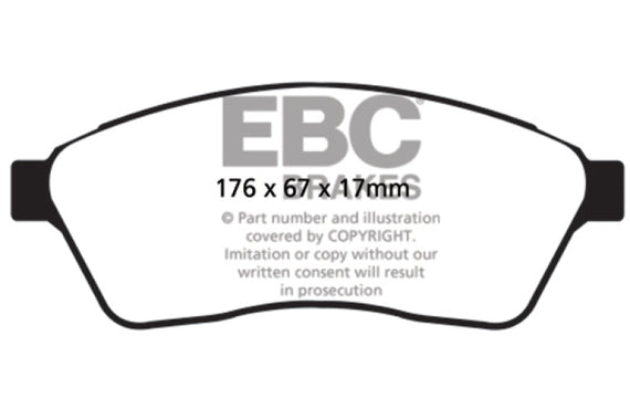 EBC 10-11 Cadillac SRX 2.8 Turbo Greenstuff Front Brake Pads DP21859