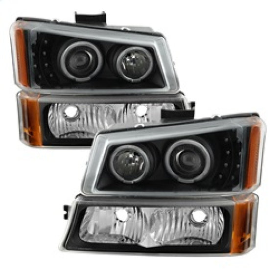 xTune Chevy Silverado 03-06 Projector Headlights 4pcs - LED Halo - Black PRO-JH-CSIL03-SET-BK 9036774