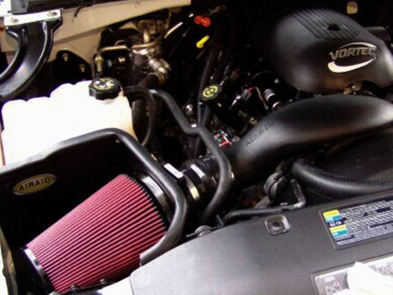 Airaid 99-06 Chevy Silverado 4.8/5.3/6.0L (w/Low Hood) CAD Intake System w/ Tube (Dry / Red Media) 201-145