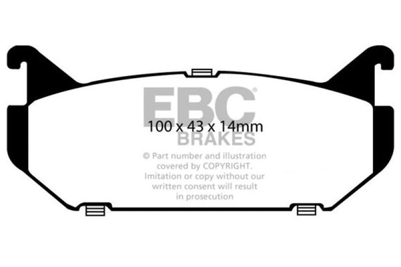 EBC 93-97 Ford Probe 2.0 16v Redstuff Rear Brake Pads DP3972C