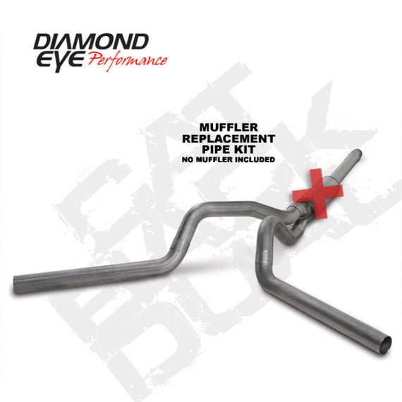 Diamond Eye KIT 4in Catback DUAL SS: 94-97 FORD 7.3L F250/F350 PWRSTROKE K4312S-RP
