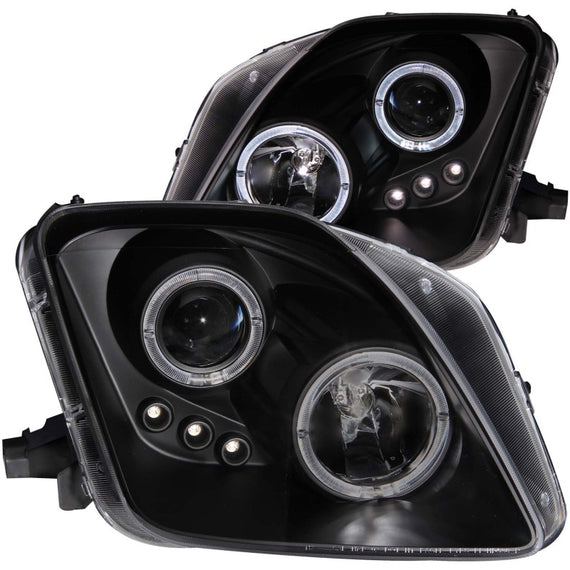 Anzo 121341 Black Halogen Projector Headlights w/ LED & Halo for 97-01 Prelude 121341