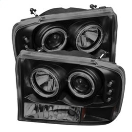 Spyder Black Smoke Projector Headlights - LED Halo for 99-04 F-250/ F-350 & More 5078452
