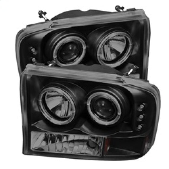 Spyder Black Smoke Projector Headlights - LED Halo for 99-04 F-250/ F-350 & More 5078452