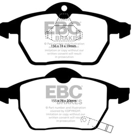 EBC Brakes DP41443R Yellowstuff Street and Track Brake Pad DP41443R