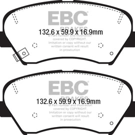 EBC 2017 Hyundai Elantra GT 2.0L Yellowstuff Front Brake Pads DP42232R