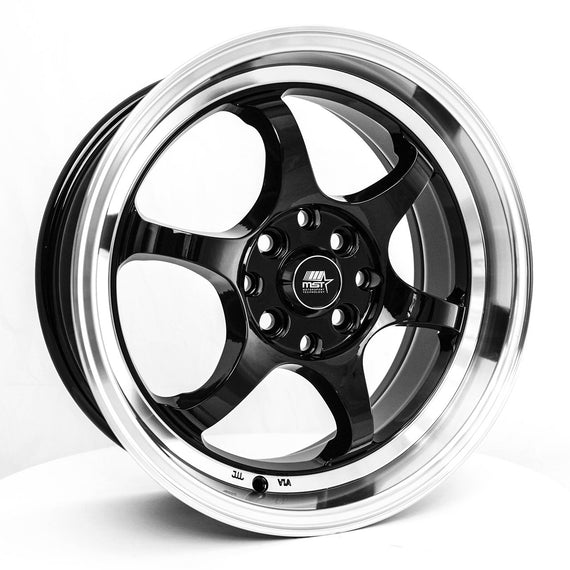 MST MT39 16X7.0 4X100/114.3 30 73.1 Black W/machine Lip Wheel/Rim 39-6716-30-BLKL