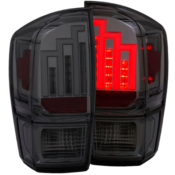 Anzo 311282 Chrome Smoke Lens Led Bulb Tail Lights fit for Toyota Tacoma 2-Pair 311282
