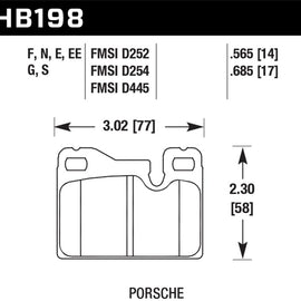 Hawk 83-91 Porsche 944 HPS 5.0 Rear Brake Pads HB198B.685