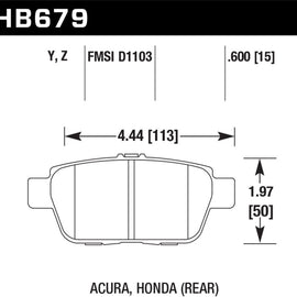 Hawk Performance HB679Y.600 LTS Brake Pad HB679Y.600