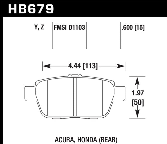 Hawk Performance HB679Y.600 LTS Brake Pad HB679Y.600