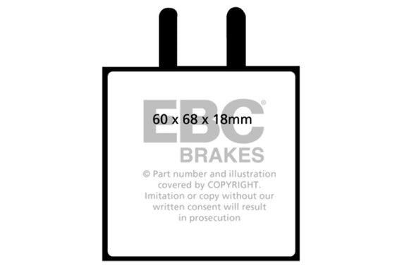 EBC 59-65 Aston Martin DB4 3.7 Convertible Greenstuff Front Brake Pads DP2543