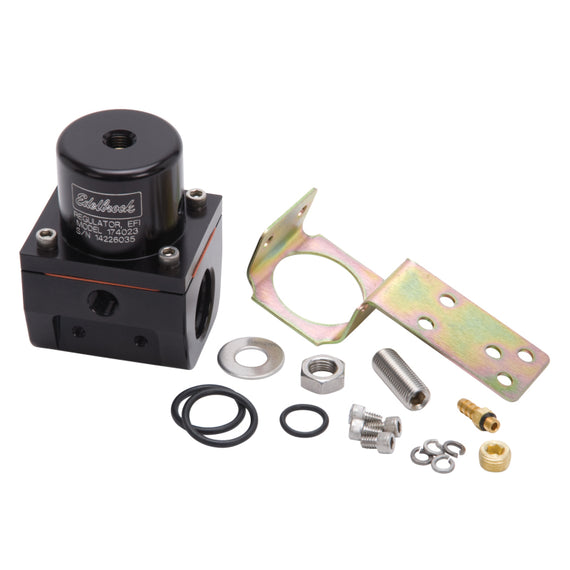 Edelbrock Fuel Pressure Regulator EFI 180 GPH 35-90 PSI -10In/Out -6 Return Black 174023