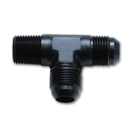 Vibrant -4AN x 1/8in NPT Flare to Pipe On Run Tee Adapter Fitting - Aluminum 10471