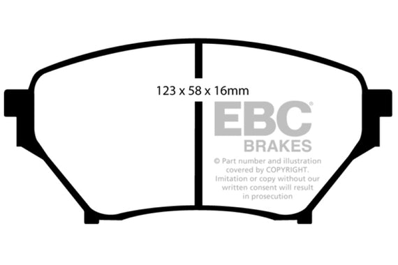 EBC 01-03 Mazda Miata MX5 1.8 (Sports Suspension) Ultimax2 Front Brake Pads UD890