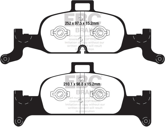 Disc Brake Pad Set-Yellowstuff Street And Track Brake Pads Front EBC Brake DP42290R