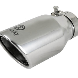 aFe Takeda 304 Stainless Steel Clamp-On Exhaust Tip 2.5in. Inlet / 4in. Outlet / 8in. L - Polished 49T25404-P08