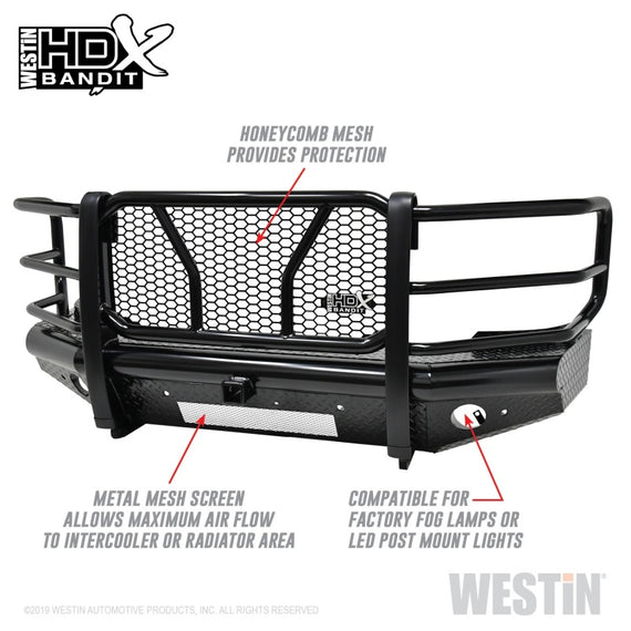 Westin/HDX Bandit 15-19 Chevrolet Silverado 2500/3500 Front Bumper - Black 58-31155