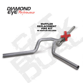 Diamond Eye KIT 4in Catback MFLR RPLCMENT PIPE DUAL AL: 94-97 FORD 7.3L F250/F350 PWRSTROKE K4312A-RP