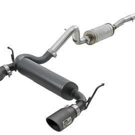 aFe Rebel Series 2.5in 409 SS Cat-Back Exhaust w/ Black Tips 2007+ Jeep Wrangler (JK) V6 3.6L/3.8L 49-48062-B