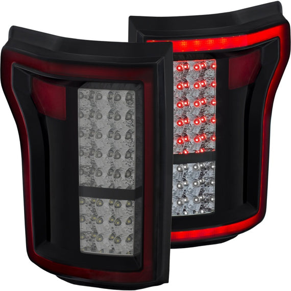 Anzo 311263 Black/Red 2 PC LED Tail Lights for 15-17 Ford F-150 311263