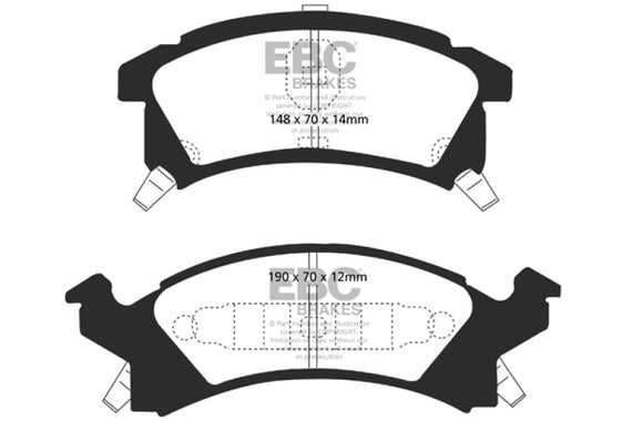 EBC 96-98 Buick Skylark 2.4 Ultimax2 Front Brake Pads UD673